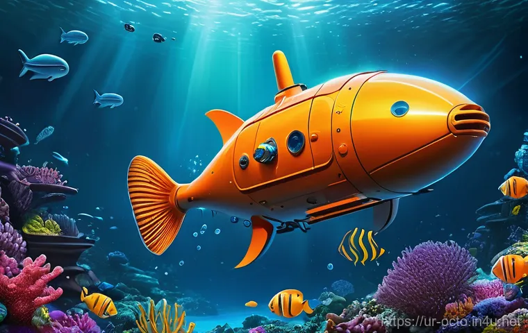 옥토넛과 실제 탐험대의 차이점 - **Prompt: "A vibrant split image contrasting two underwater worlds. On the left, a cheerful, brightl...