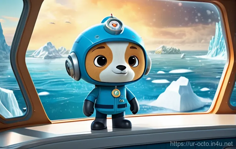 옥토넛 캐릭터별 대표 에피소드 - **Captain Barnacles: Leading Through an Icy Storm**
"A majestic and highly detailed illustration...