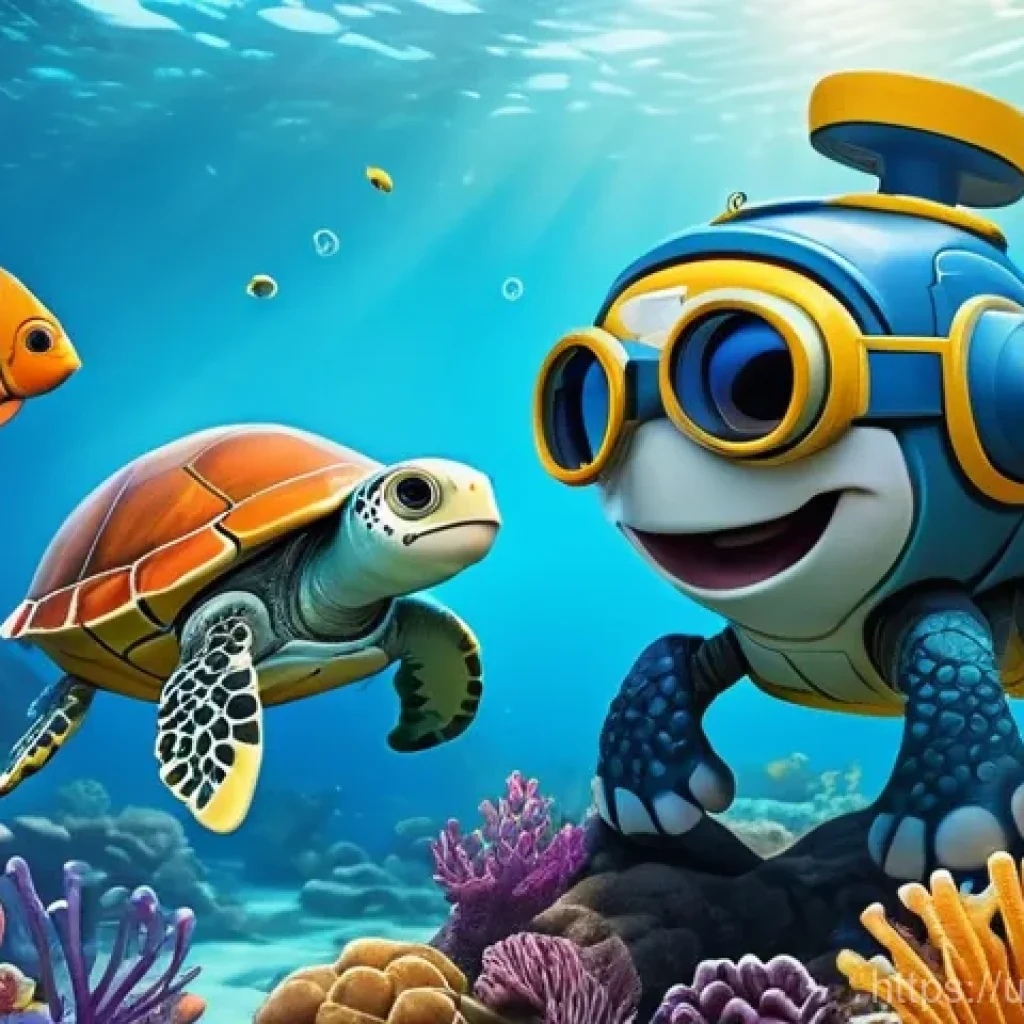 옥토넛 애니메이션 팬덤 활동 분석 - An animated, vibrant underwater scene featuring Octonauts Captain Barnacles, Kwazii, and Peso. They ...
