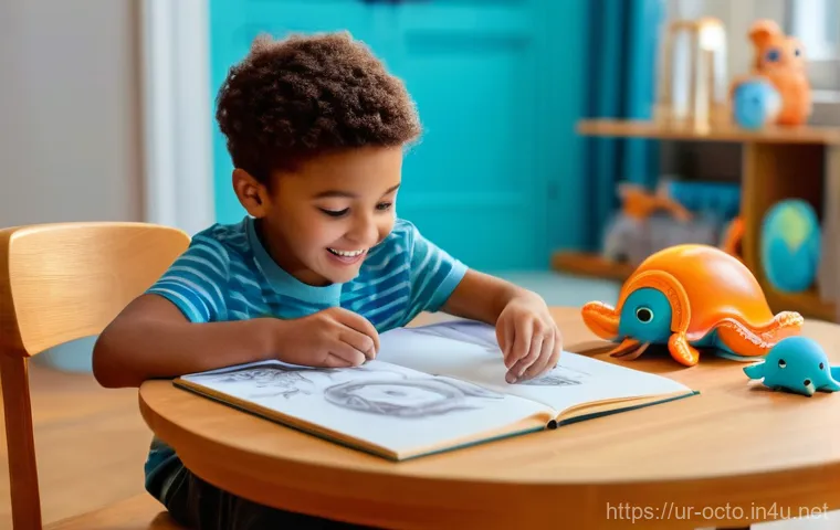 옥토넛 애니메이션 팬덤 활동 분석 - A detailed, educational animated scene showcasing Octonaut Shellington and Dashi exploring a magnifi... 옥토넛 애니메이션 팬덤 활동 분석 - A detailed, educational animated scene showcasing Octonaut Shellington and Dashi exploring a magnifi...