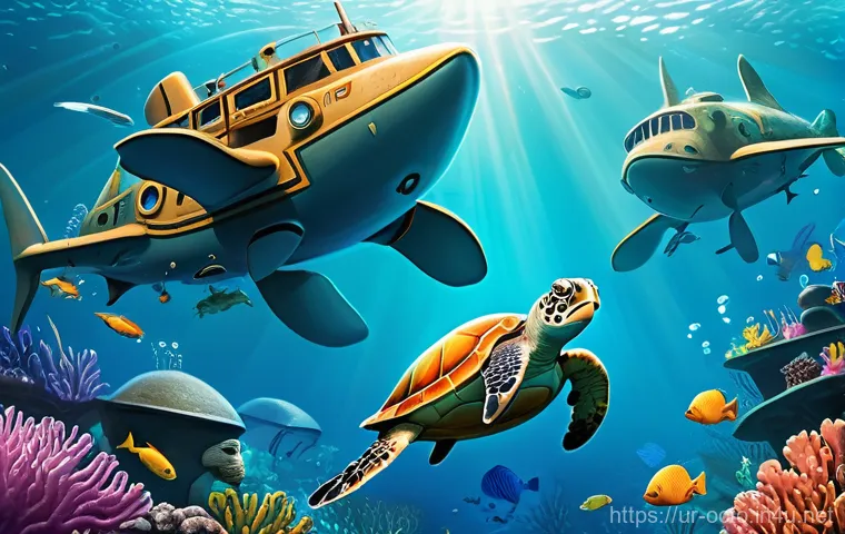 옥토넛 인기 장난감의 특징 - **"A detailed, vibrant illustration of Captain Barnacles, Peso, and Kwazii in the GUP-A, on a rescue...