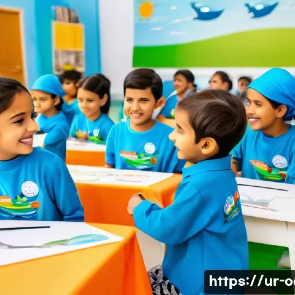 옥토넛 관련 공식 팬 이벤트 - A vibrant scene at an Octonauts-themed fan event in Pakistan, showing children of diverse background...