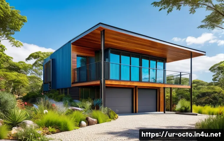 옥토넛 기지의 건축학적 분석 - A modern architectural base building designed with environmental sustainability in mind, featuring r...