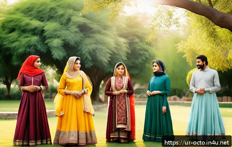 옥토넛 바나클스의 모험 철학 - A vibrant and inspiring scene depicting a diverse group of Urdu-speaking individuals in traditional ...